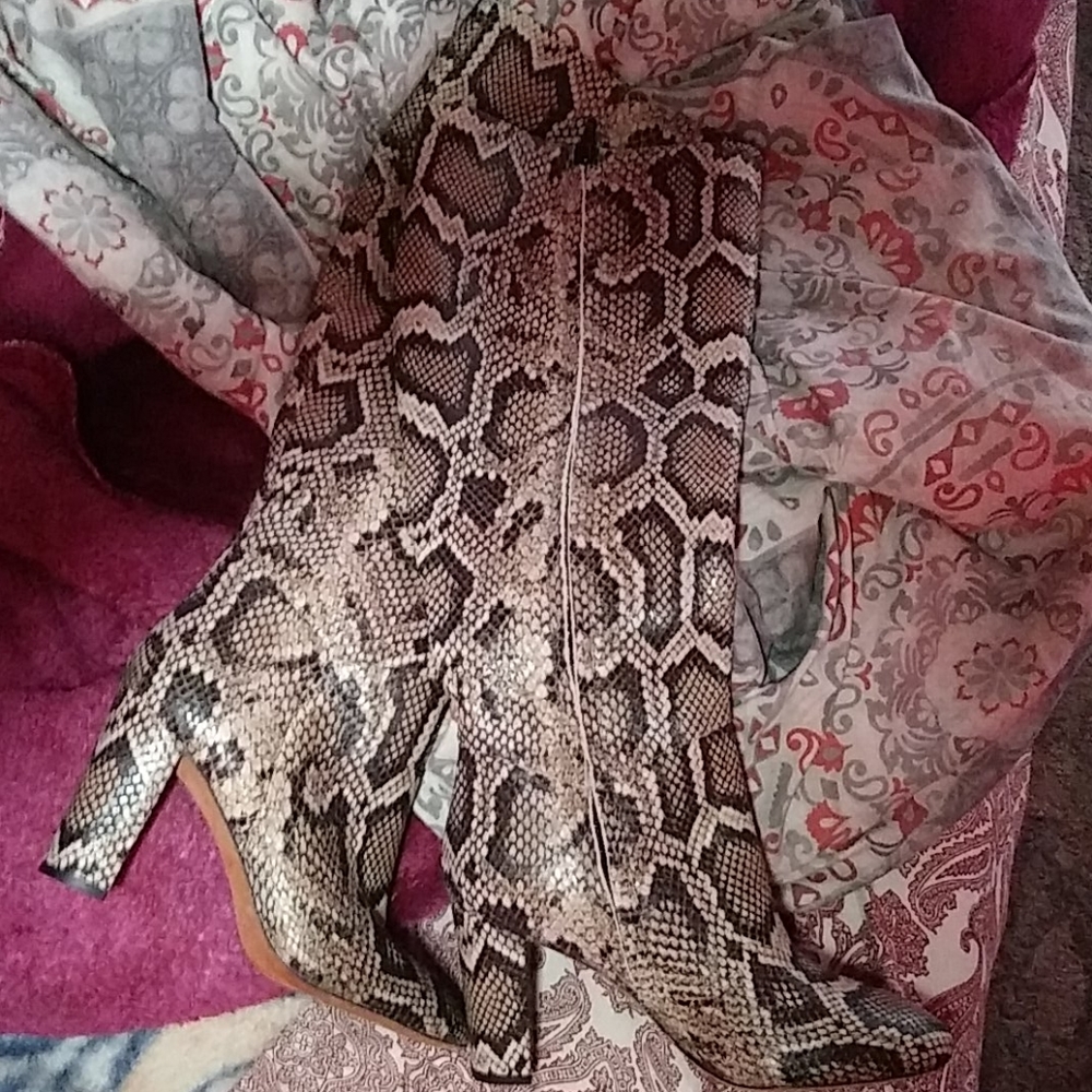 Vince snakeskin boots